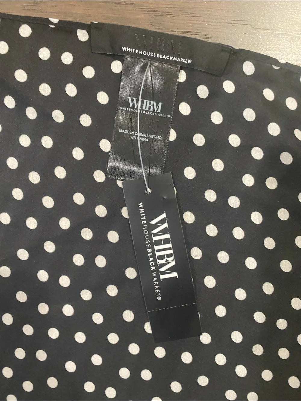 White House Black Market Black and White Polka Dot Scarf
